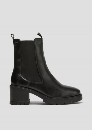 s.Oliver Stiefelette aus Schafsleder - schwarz