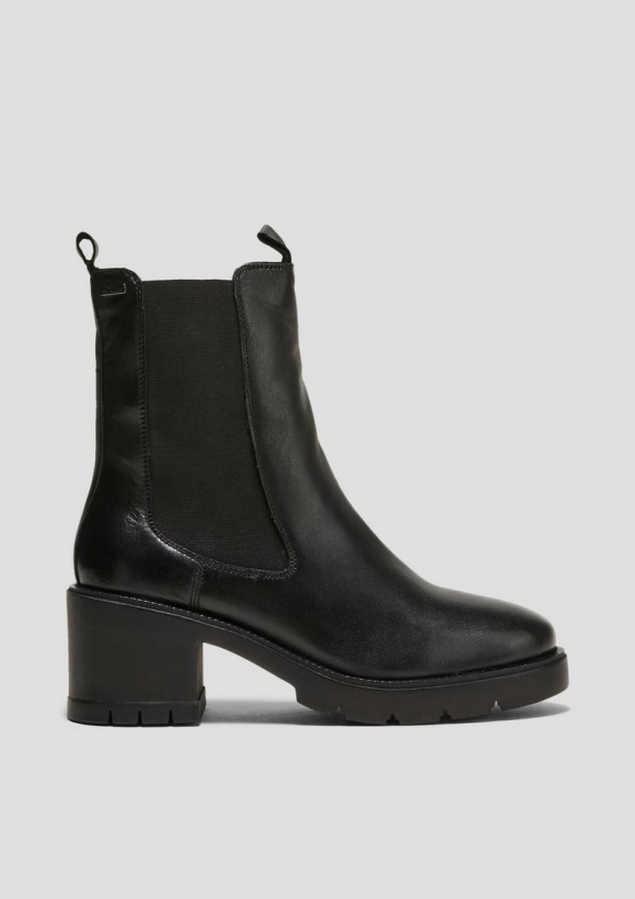 s.Oliver Stiefelette aus Schafsleder - schwarz