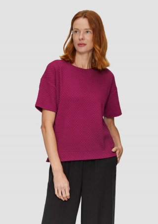 s.Oliver Sweatshirt mit Rundhalsausschnitt und strukturierter Oberfläche - burgund