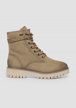 s.Oliver Schnür-Stiefel aus Kunstleder - braun