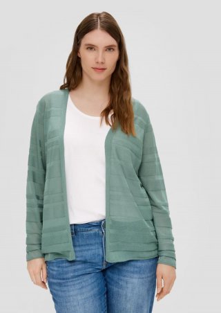 s.Oliver Offene Strickjacke aus Viskosestretch - helles petrol
