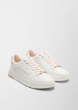 s.Oliver Sneaker mit Kontrastsohle - weiß