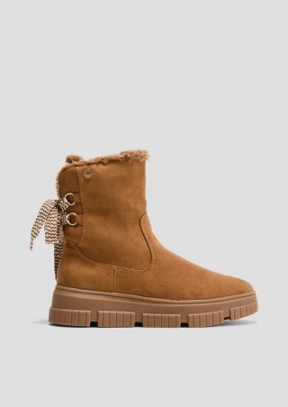 s.Oliver Winterstiefel mit Kunstfellfutter - hellbraun