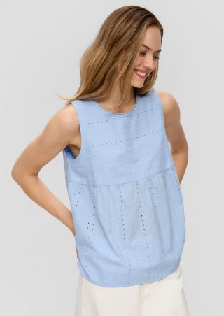 s.Oliver Blusenshirt mit All-over-Stickerei - himmelblau