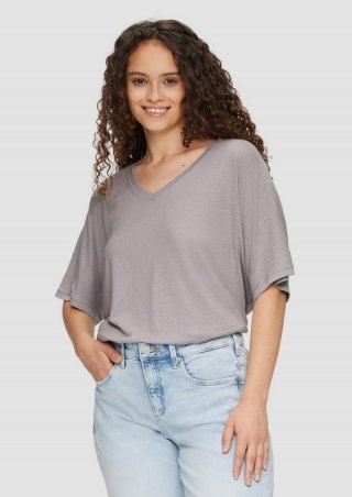 s.Oliver T-Shirt aus Leinenmix im Relaxed Fit - grau