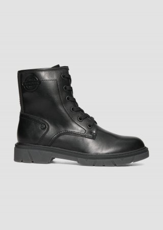 s.Oliver Stiefel mit Schnürung und Reißverschluss - schwarz