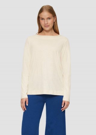 s.Oliver Langarm-Shirt mit Metallic-Effekt - beige