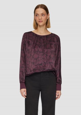 s.Oliver Shirt im Fabricmix mit Raff-Details - lila