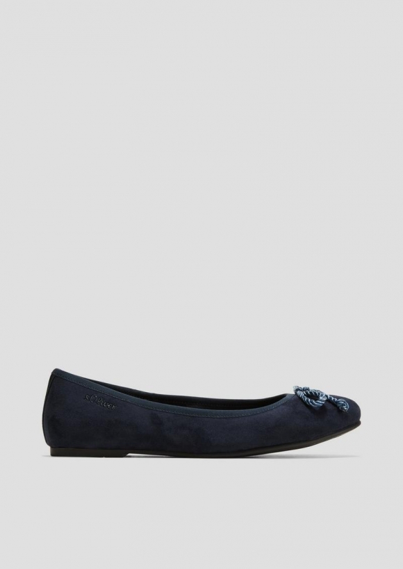 s.Oliver Ballerinas in Leder-Optik mit Schleife - blau