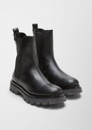 s.Oliver Gefütterte Lederstiefel - schwarz