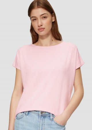 s.Oliver Fließendes Jersey-Shirt mit überschnittenen Schultern - zartrosa