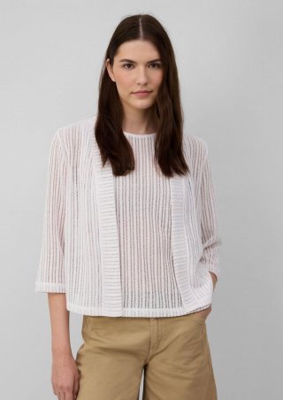s.Oliver Sommerlicher Cardigan im Relaxed Fit mit 3/4-Ärmeln - weiß