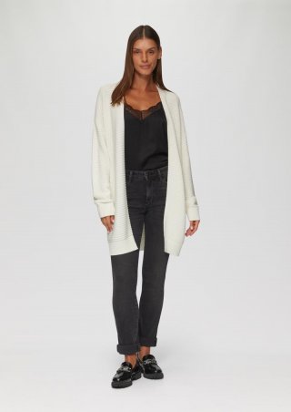 s.Oliver Strickjacke mit Strukturmuster - ecru