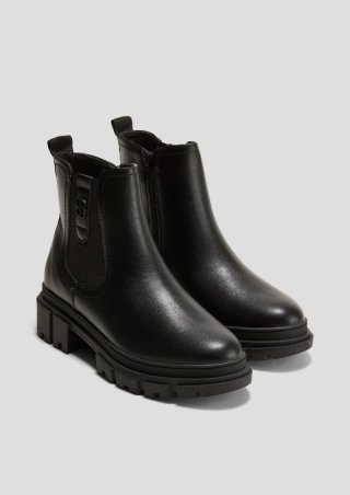 s.Oliver Chelsea Boots mit Logo-Detail - schwarz