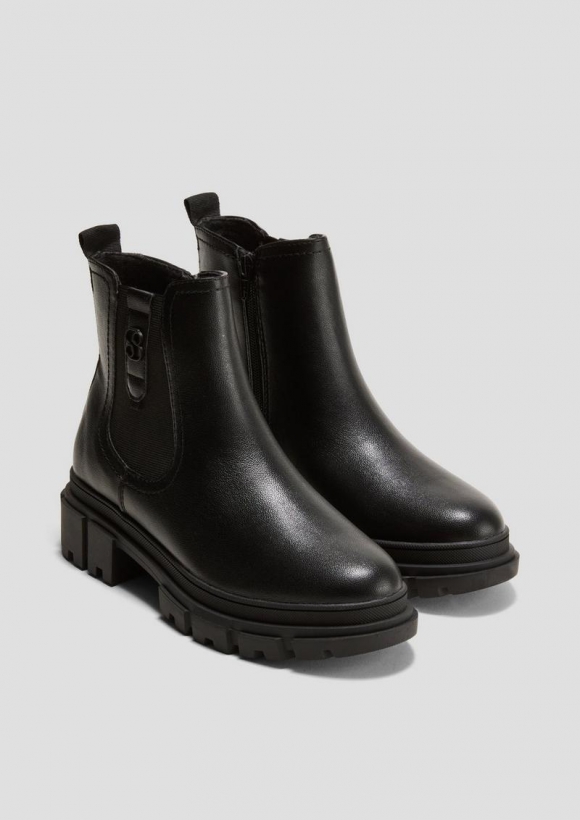 s.Oliver Chelsea Boots mit Logo-Detail - schwarz