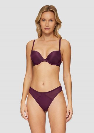 s.Oliver Push-up-BH in glänzender Optik - aubergine