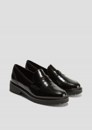 s.Oliver Loafer in Leder-Optik - schwarz