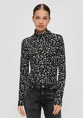 s.Oliver Longsleeve mit Rollkragen - schwarz