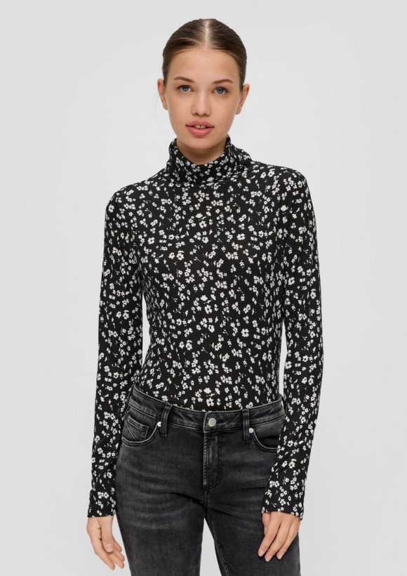 s.Oliver Longsleeve mit Rollkragen - schwarz