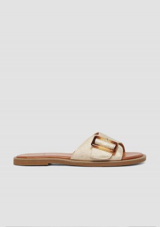 s.Oliver Pantoletten in Leder-Optik - gold