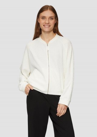 s.Oliver Strukturierte Blouson mit Fledermausärmeln - creme