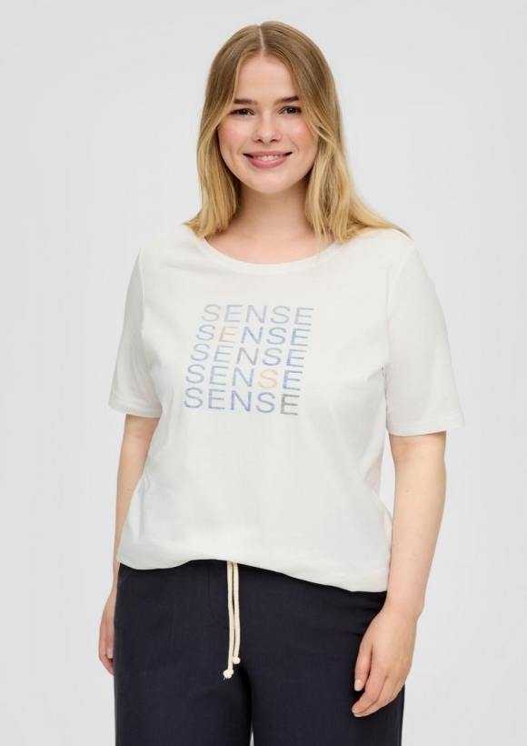 s.Oliver T-Shirt aus Baumwolle - ecru