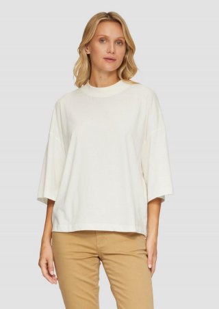 s.Oliver Oversized T-Shirt mit überschnittenen Schultern - ecru