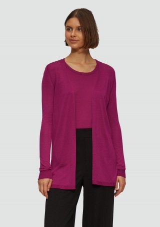 s.Oliver Feinstrick-Cardigan aus reiner Viskose - burgund