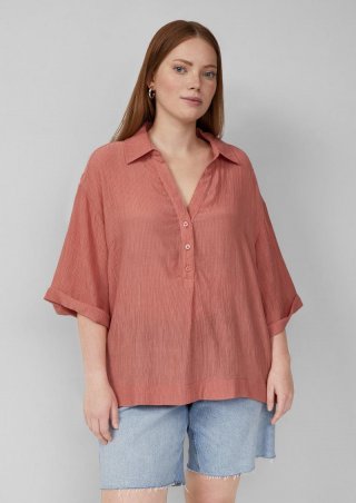 s.Oliver Bluse im Loose Fit mit Wascheffekt - papaya