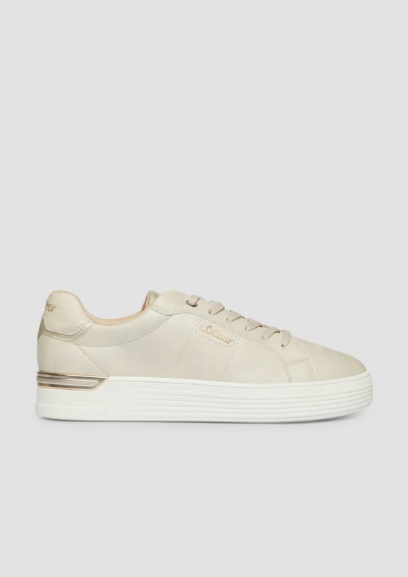 s.Oliver Sportive Sneaker in Leder-Optik - beige