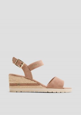 s.Oliver Sandalen mit Logo-Details und Dornschließe - altrosa
