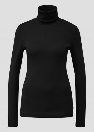 s.Oliver Langarmshirt mit Rollkragen - schwarz