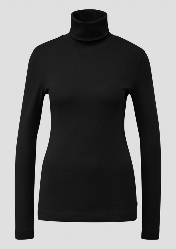 s.Oliver Langarmshirt mit Rollkragen - schwarz