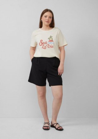 s.Oliver Shorts aus Interlockjersey mit Elastikbund - schwarz