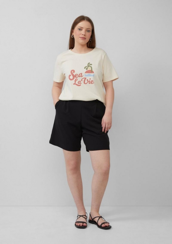 s.Oliver Shorts aus Interlockjersey mit Elastikbund - schwarz