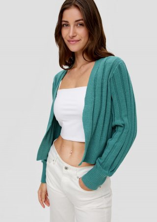 s.Oliver Strickjacke mit Strukturmuster - minze