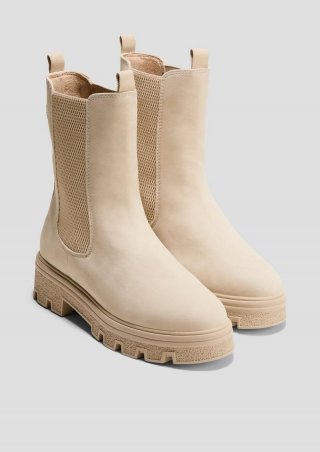 s.Oliver Halbhohe Chelsea Boots - beige