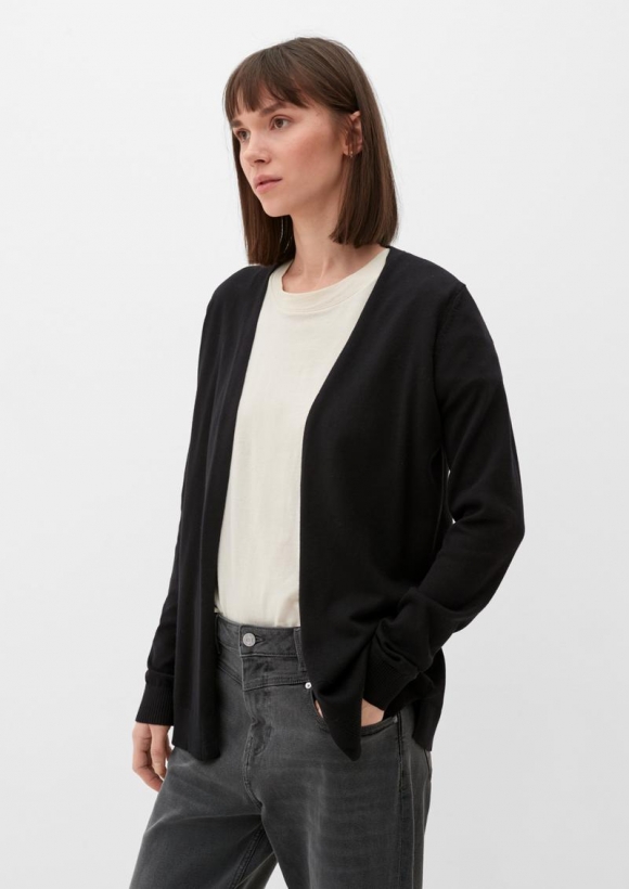s.Oliver Strickjacke aus Viskosemix - schwarz