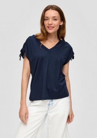 s.Oliver Ärmelloses Shirt mit Bindedetails an der Schulterpartie - tiefblau
