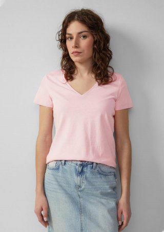 s.Oliver Jerseyshirt mit V-Ausschnitt - zartrosa