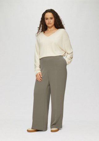 s.Oliver Wide-Leg-Hose mit elastischem Bund - karamell