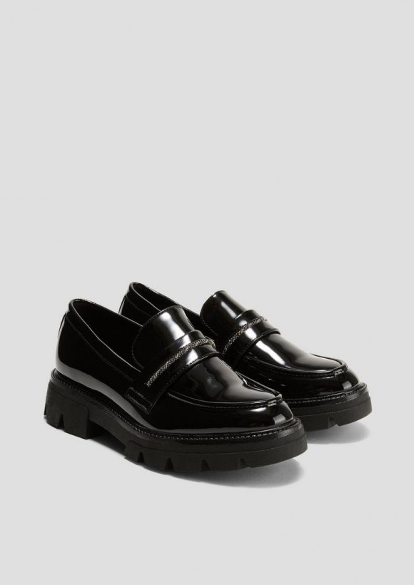 s.Oliver Loafer in Lackleder-Optik - schwarz