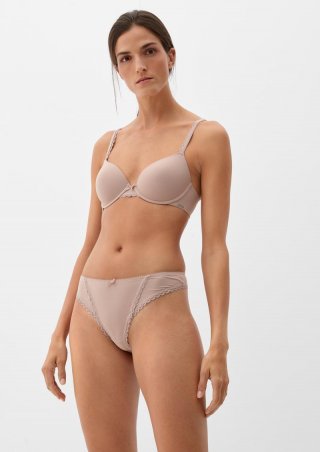 s.Oliver Schalen-BH mit Spitzen-Details - sandstein