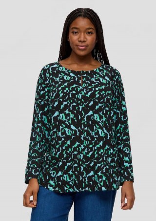 s.Oliver Crêpe-Bluse aus reiner Viskose - schwarz