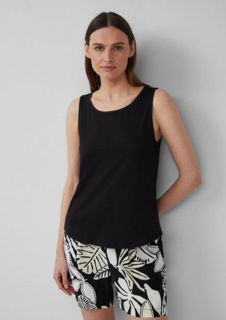 s.Oliver Top mit dekorativem Cut-out - schwarz