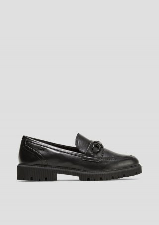 s.Oliver Modische Loafer in Leder-Optik - schwarz