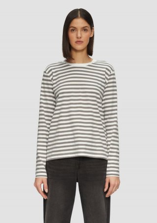s.Oliver Gestreiftes Langarmshirt aus Baumwolljersey - karamell