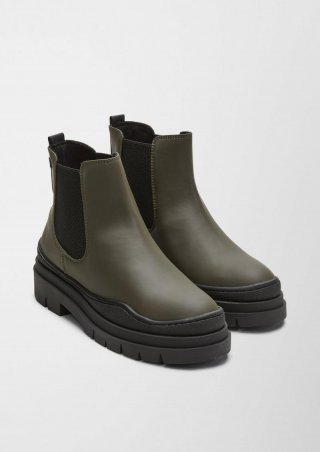 s.Oliver Stiefel in Leder-Optik - olivgrün