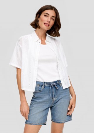 s.Oliver Jeans-Shorts Franciz / Mid Rise / Tapered Leg / mit Waschung - blau