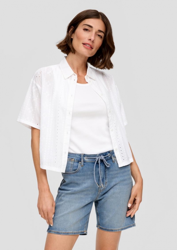 s.Oliver Jeans-Shorts Franciz / Mid Rise / Tapered Leg / mit Waschung - blau